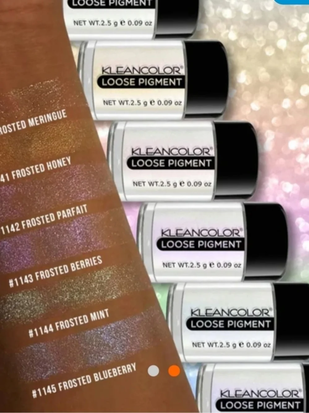Kleancolor Frosted Loose Pigment Eyeshadow Set Of 6